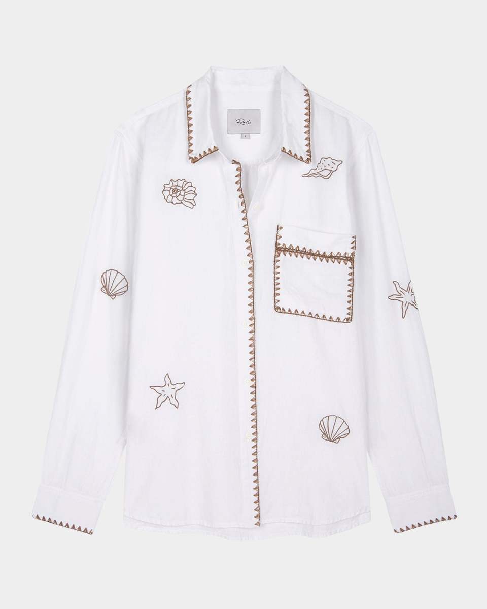 Saya Embroidered Button-Front Shirt